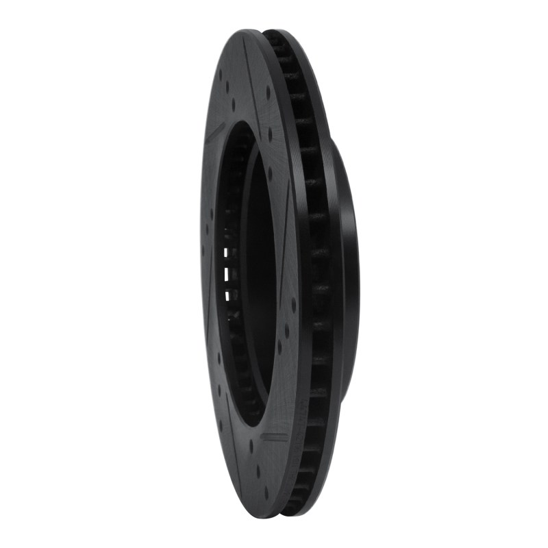 Nissan Note Brake Rotor (1) - Front Left - R1 Concepts - Drilled & Slotted - Black - `11-`25